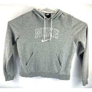Gray Nike Lightweight Hoodie White Check Swoosh Logo Size Women’s Large